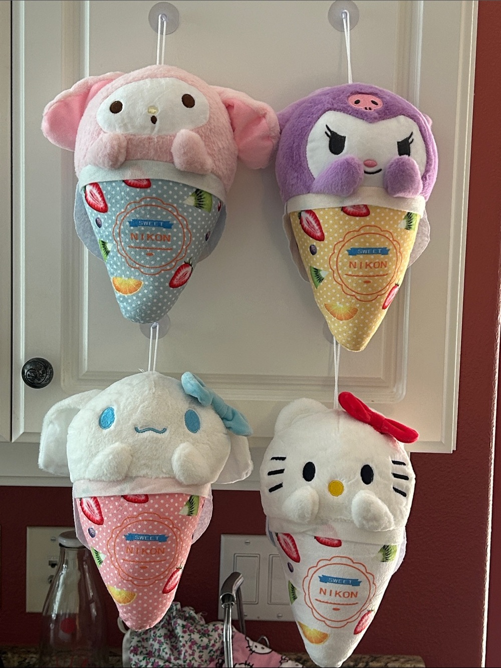 Sanrio Plush Ice Cream Toy Set - Pink, Purple, White, Cream